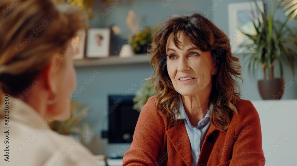 Obraz premium two middle aged women talking