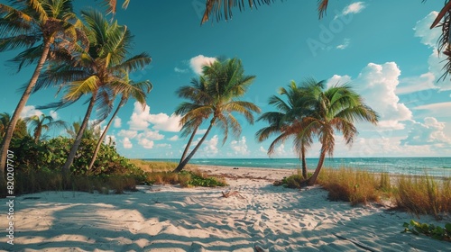 beach with palm trees