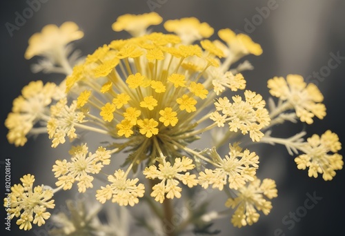 Yarrow flower closeup Realistic Light with summer season flower concept photo