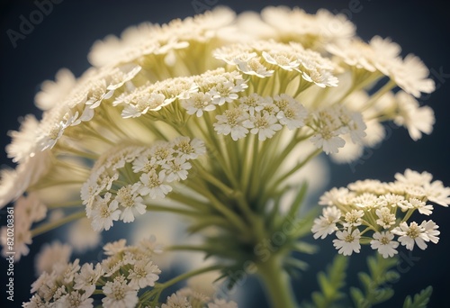 Yarrow flower closeup Realistic Light with summer season flower concept photo