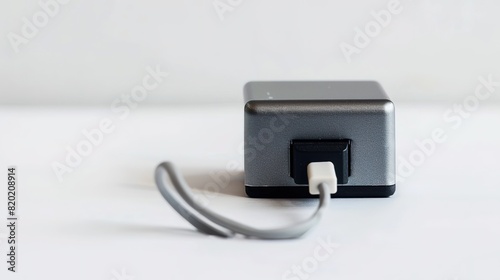 cell phone charger adapter on white background Generate AI photo