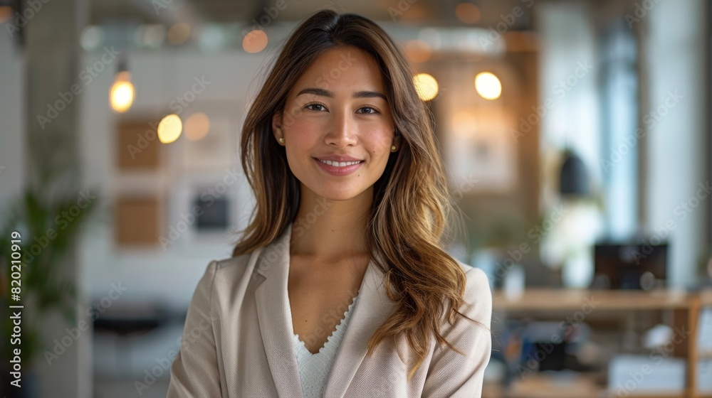 Portrait of a confident businesswoman in a modern office setting Portrait of a confident businesswoman in a modern office setting