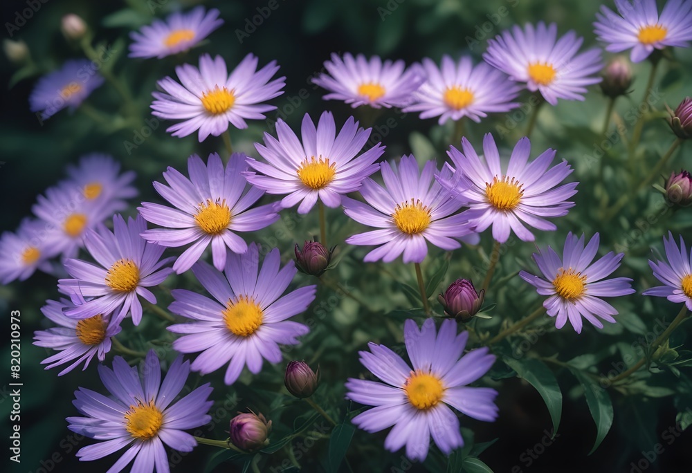 Fototapeta premium Aster flower closeup Realistic Light with summer season flower concept