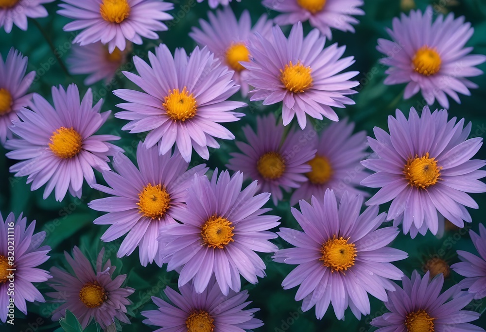 Fototapeta premium Aster flower closeup Realistic Light with summer season flower concept
