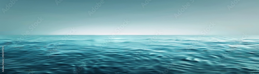Obraz premium Ocean gradient from deep blue to light turquoise, minimalistic design, smooth texture, high resolution, peaceful and calming, digital illustration