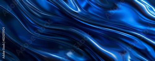 Smooth silk texture, deep blue color, high gloss, flowing and elegant, soft lighting, digital art