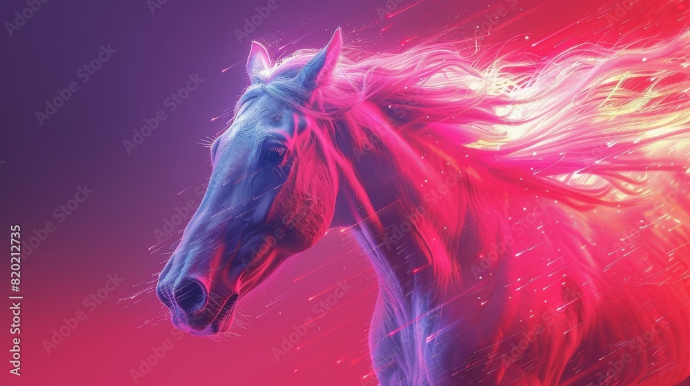 Minimalist Horse Sales Advertisement with Holographic Text in Modern Graphic Design Minimalist Horse Sales Advertisement with Holographic Text in Modern Graphic Design