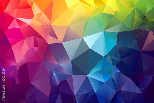 Multicolored abstract rainbow background with triangles