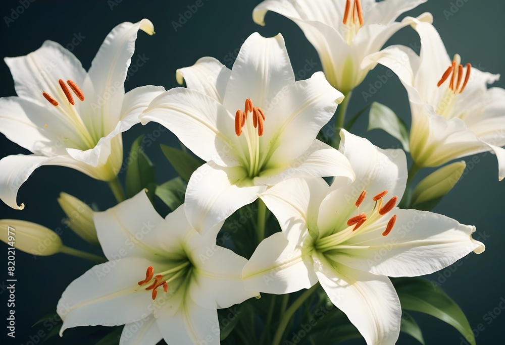 Fototapeta premium Lilies flower closeup Realistic Light with summer season flower concept