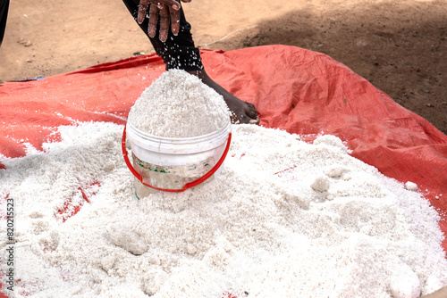 Ethiopia, local salt for sale at the market