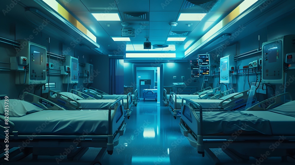 Hospitals bed ICU cabins cyberpunk Hospitals bed ICU cabins cyberpunk