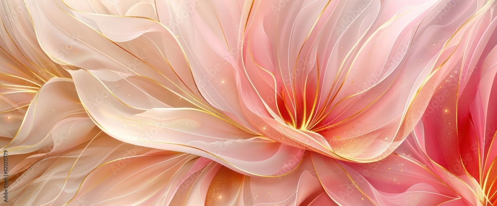 A pink and gold flower with a gold stem