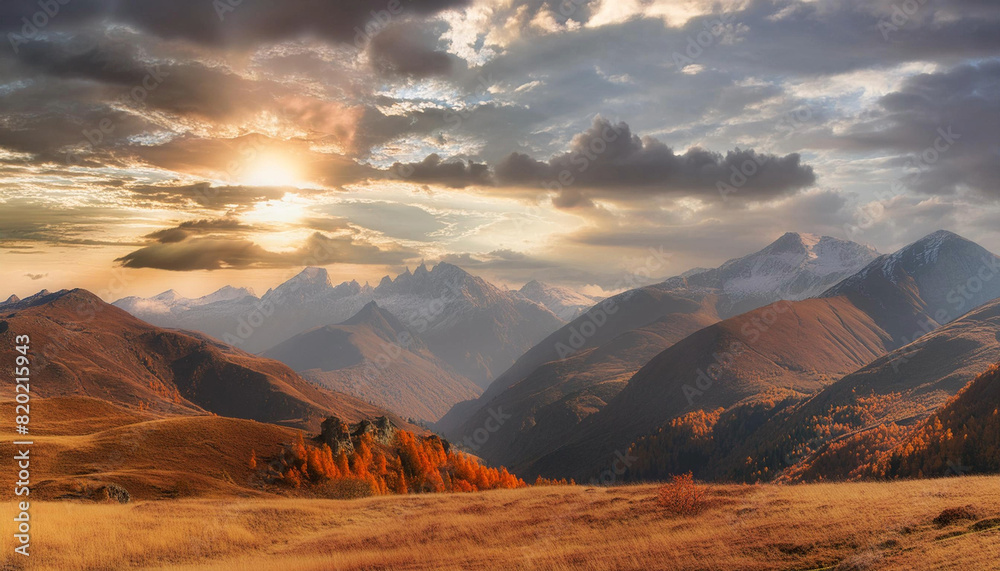 Fototapeta premium sunset over the mountains