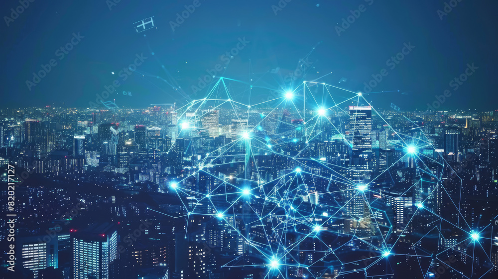 Naklejka premium Communication network concept. 5G