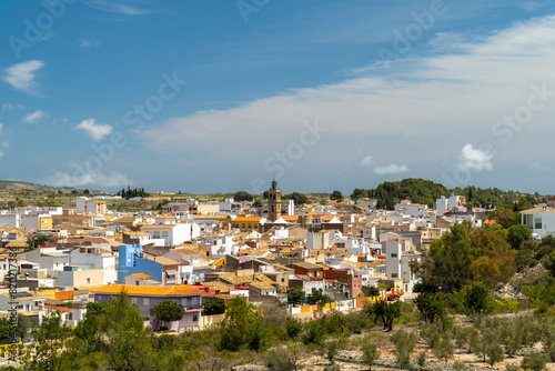 Landscape with Gata de Gorgos town on background, on a sunny day photo