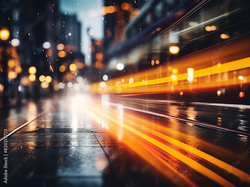 Urban night scene blurred with bokeh lights Urban night scene blurred with bokeh lights