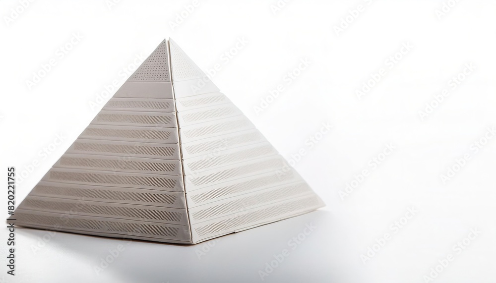 human made wonders of the world concept paper origami isolated on white background of the great pyramid of Giza, Egypt. with copy space, simple starter craft for kids human made wonders of the world concept paper origami isolated on white background of the great pyramid of Giza, Egypt. with copy space, simple starter craft for kids