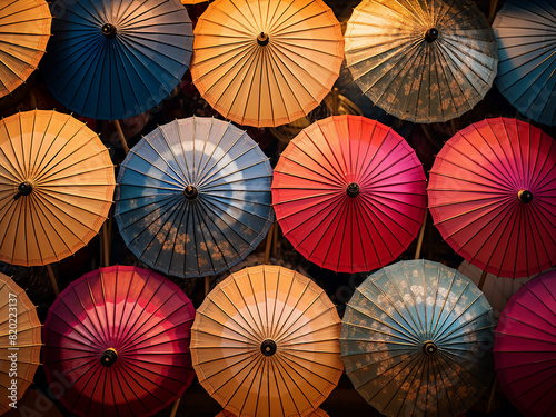 Thailands beauty showcased in umbrella-filled background