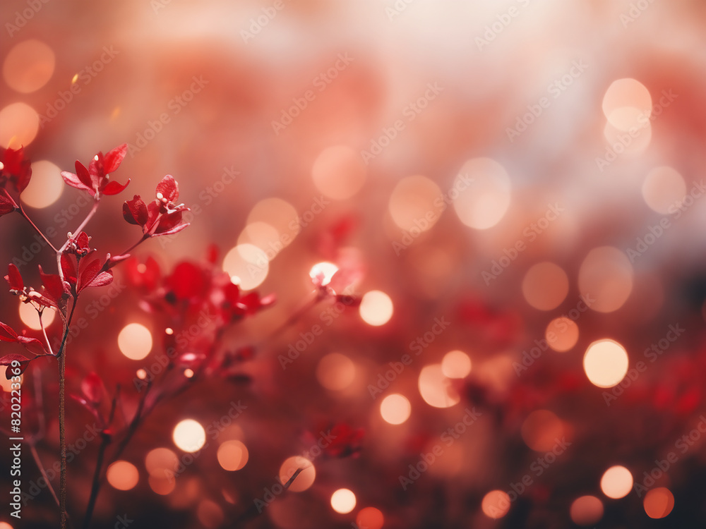Garland lights: bokeh creates abstract red background Garland lights: bokeh creates abstract red background