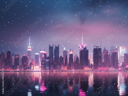 Pink-toned cityscape creates a beautiful, blurry backdrop