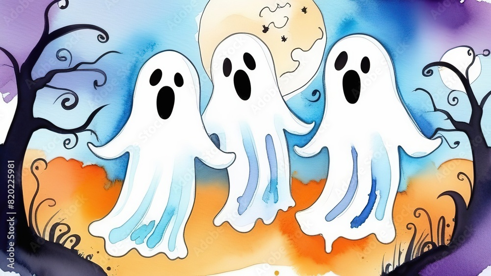 Ghosts for Halloween. Halloween scary spirits. Halloween ghosts Ghosts for Halloween. Halloween scary spirits. Halloween ghosts