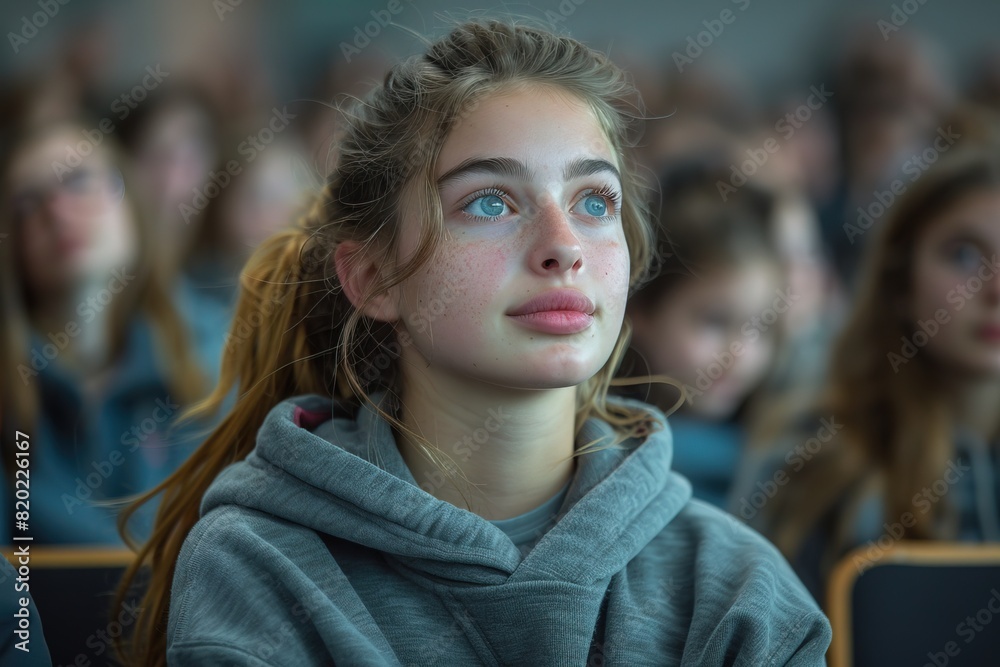 Students sit in the classroom and study. Students sit in the classroom and study.