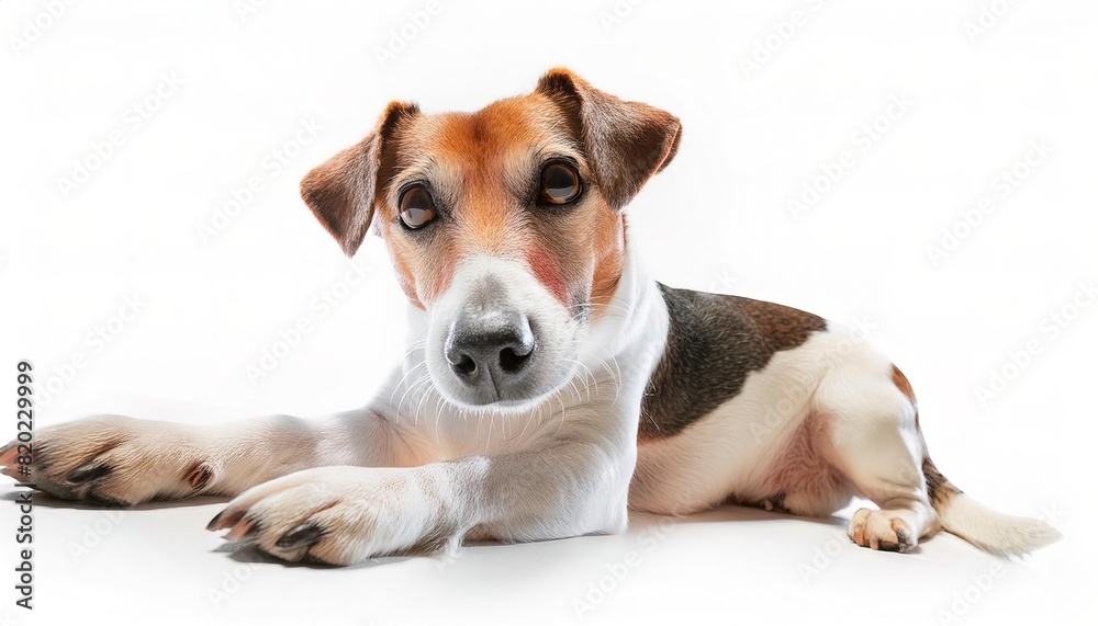 Jack Russell terrier - Canis lupus familiaris - is a British breed of small terrier and an energetic breed that rely on a high level of exercise and stimulation. isolated on white background Jack Russell terrier - Canis lupus familiaris - is a British breed of small terrier and an energetic breed that rely on a high level of exercise and stimulation. isolated on white background