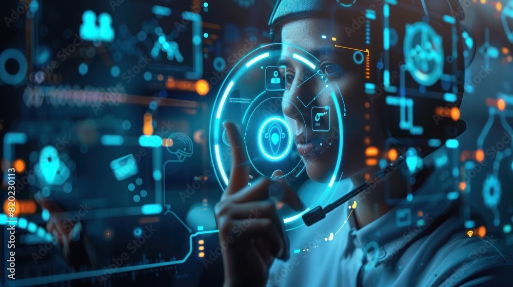 customer service support with communication icon technology concept. call center Business technology button on virtual screen customer service support with communication icon technology concept. call center Business technology button on virtual screen