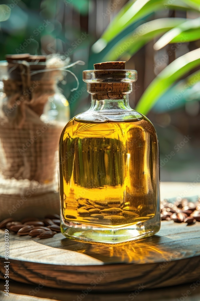 babassu oil close-up. Selective focus babassu oil close-up. Selective focus