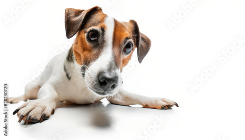 Jack Russell terrier - Canis lupus familiaris - is a British breed of small terrier and an energetic breed that rely on a high level of exercise and stimulation. isolated on white background © Chase D’Animulls