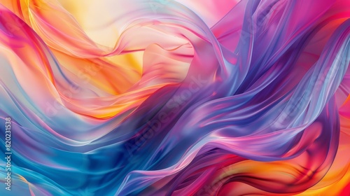 Wallpaper Mural A colorful, flowing piece of fabric with a rainbow of colors Torontodigital.ca