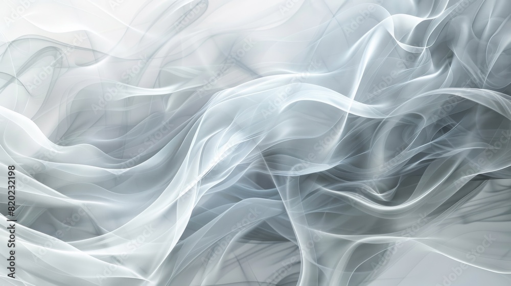 A white and gray image of a smokey, wavy line A white and gray image of a smokey, wavy line