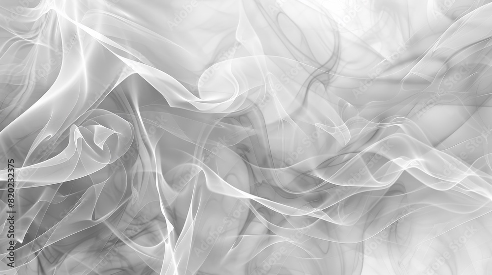 A white background with smoke and a white fabric