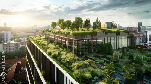 Energy-Saving Green Roof on Modern City Building