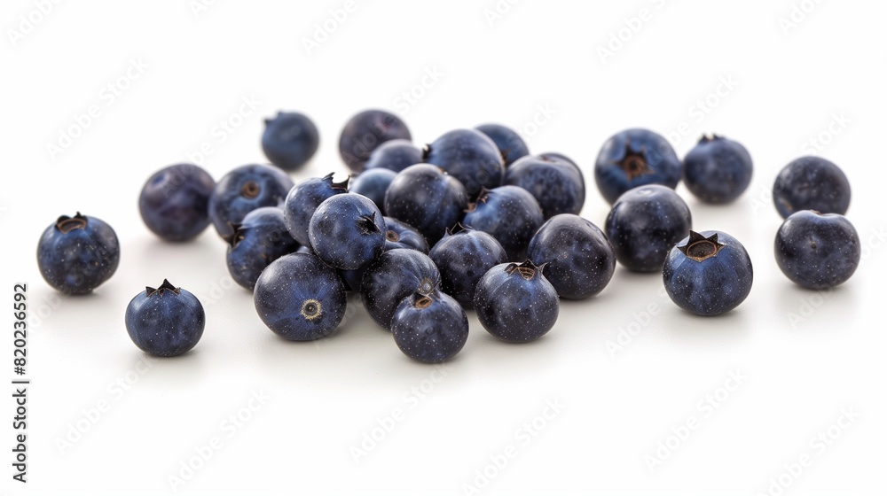 Deep Blue Acai Berries, Small and Intense, Against a White Backdrop Deep Blue Acai Berries, Small and Intense, Against a White Backdrop