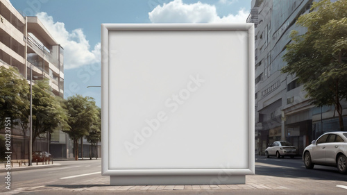 Outdoor billboard mockup background. 3d illustration photo