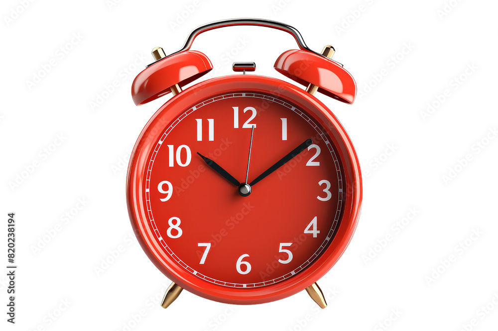 3D Alarm Clock isolated on transparent background, cut out, PNG. 3D Alarm Clock isolated on transparent background, cut out, PNG.