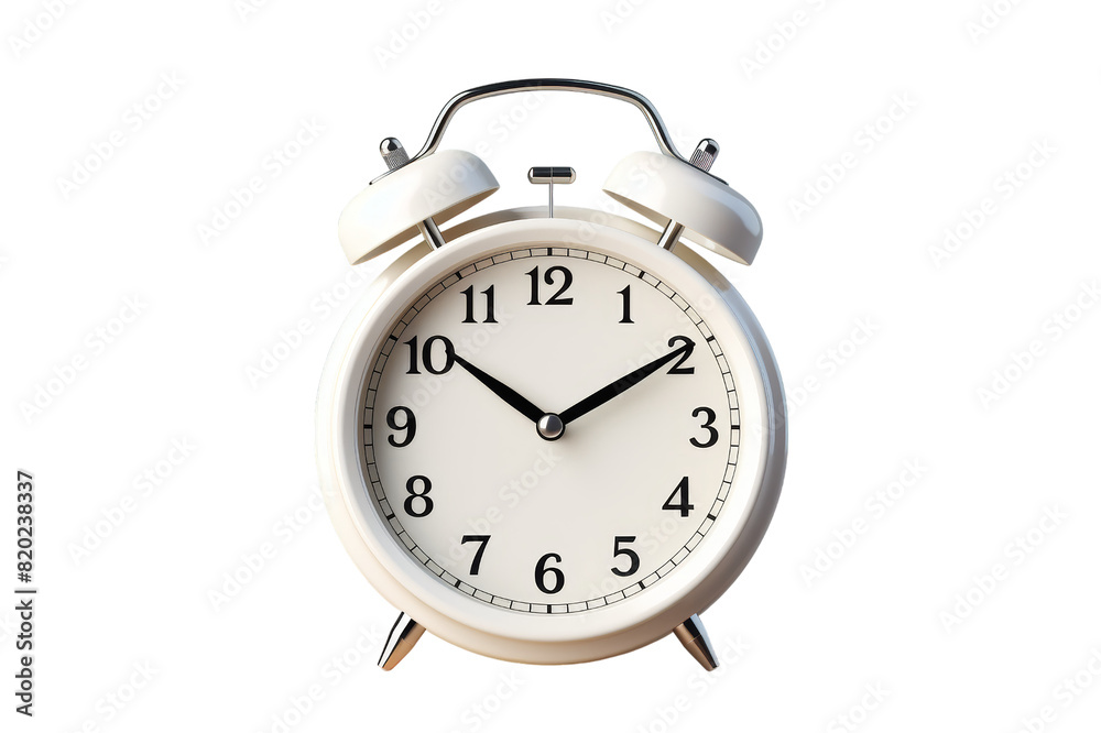 3D Alarm Clock isolated on transparent background, cut out, PNG. 3D Alarm Clock isolated on transparent background, cut out, PNG.