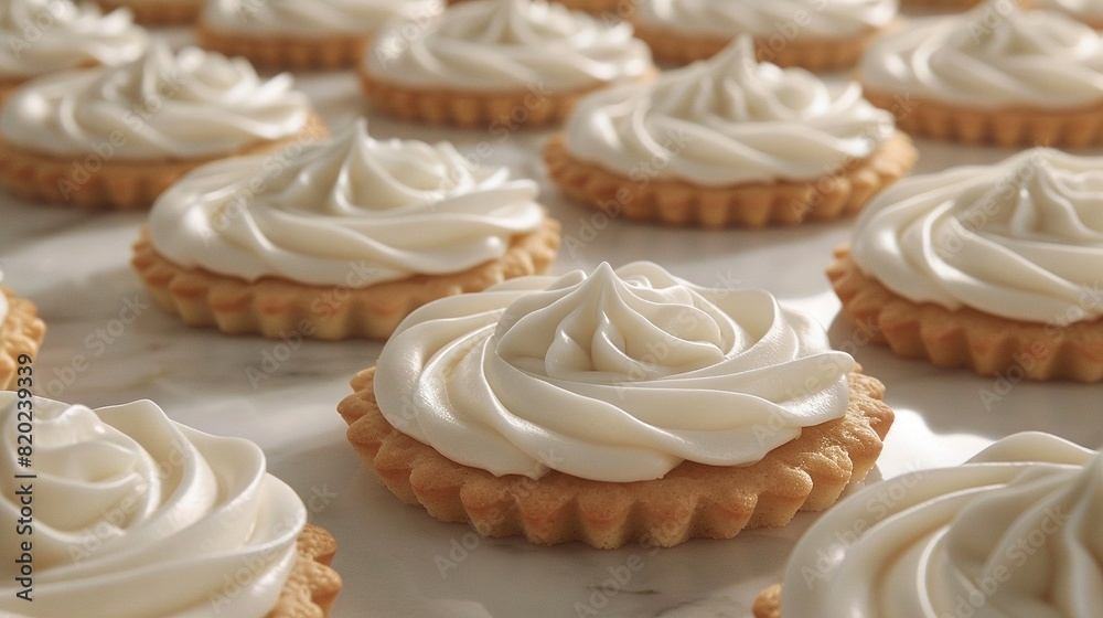 Close-up of cupcake tray with white frosting Close-up of cupcake tray with white frosting