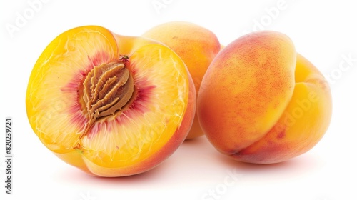 Pale Yellow Peach  Soft and Velvety  on a Pure White Background