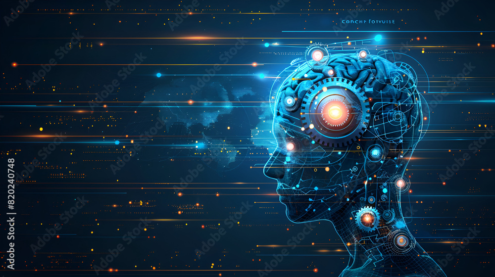 Future Vision, Robot Engaged with Dynamic Computer Animations in Artificial Intelligence Exploration Future Vision, Robot Engaged with Dynamic Computer Animations in Artificial Intelligence Exploration