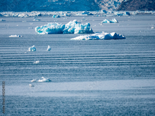 Icebergs in Johan Petersen Fjord in East Greenland. photo