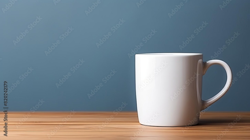 Minimalist white mug on a clean background, ideal for displaying logos or personalized messages in a professional setting Minimalist white mug on a clean background, ideal for displaying logos or personalized messages in a professional setting