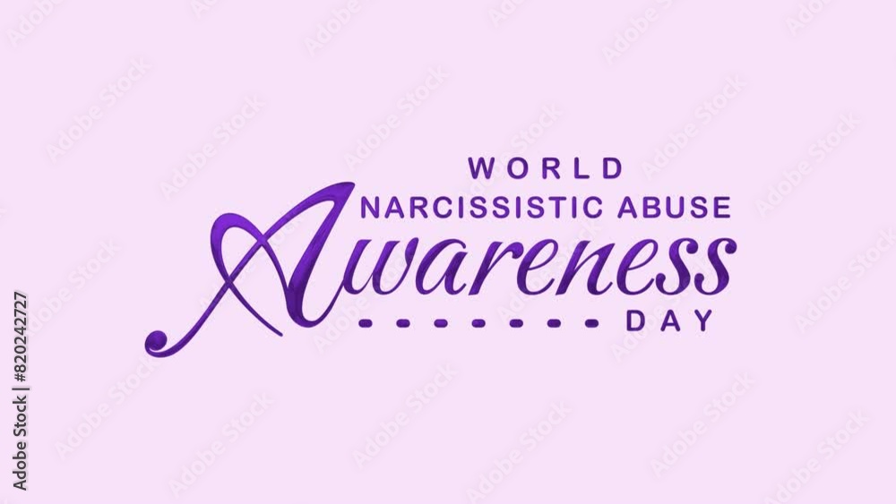 World Narcissistic Abuse Awareness Day Text Animation. Great for World Narcissistic Abuse Awareness Day Celebrations with transparent background, for banner, social media feed wallpaper stories