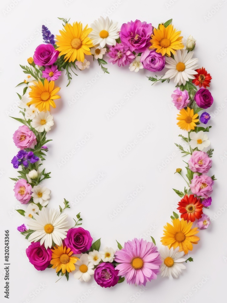 A vibrant square frame composed entirely of colorful flowers. Perfect for framing photographs, invitations, greetings cards or any other creative project. A vibrant square frame composed entirely of colorful flowers. Perfect for framing photographs, invitations, greetings cards or any other creative project.