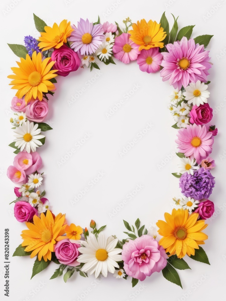 A vibrant square frame composed entirely of colorful flowers. Perfect for framing photographs, invitations, greetings cards or any other creative project. A vibrant square frame composed entirely of colorful flowers. Perfect for framing photographs, invitations, greetings cards or any other creative project.