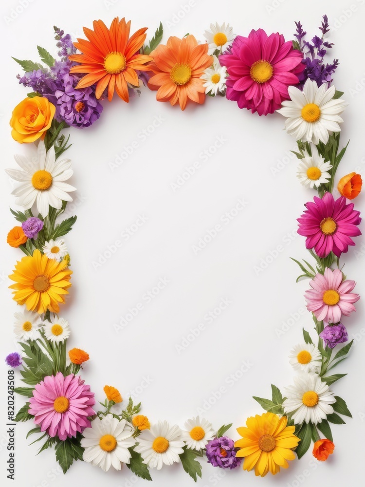 A vibrant square frame composed entirely of colorful flowers. Perfect for framing photographs, invitations, greetings cards or any other creative project. A vibrant square frame composed entirely of colorful flowers. Perfect for framing photographs, invitations, greetings cards or any other creative project.