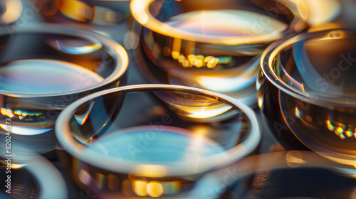 Advanced lenses created with various coatings to enhance optical performance for different applications. photo