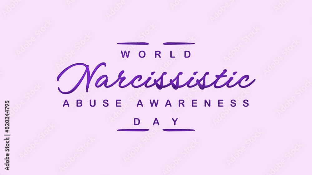 World Narcissistic Abuse Awareness Day Text Animation. Great for World Narcissistic Abuse Awareness Day Celebrations, for banner, social media feed wallpaper stories. World Narcissistic Abuse Awareness Day Text Animation. Great for World Narcissistic Abuse Awareness Day Celebrations, for banner, social media feed wallpaper stories.
