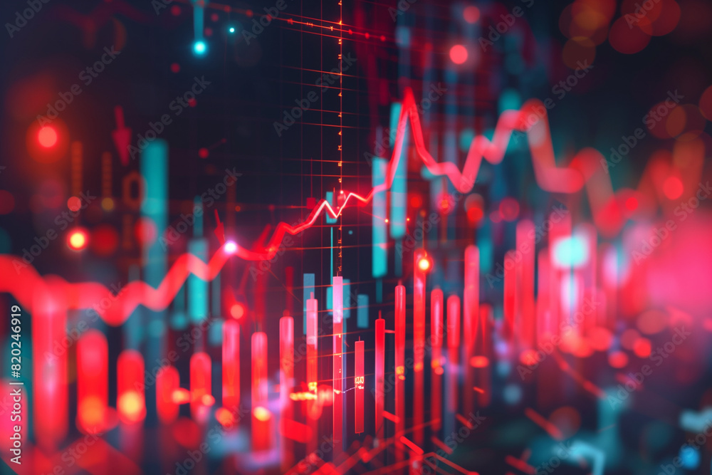 When examining the business graphs, the red arrow pointing up reflects ...